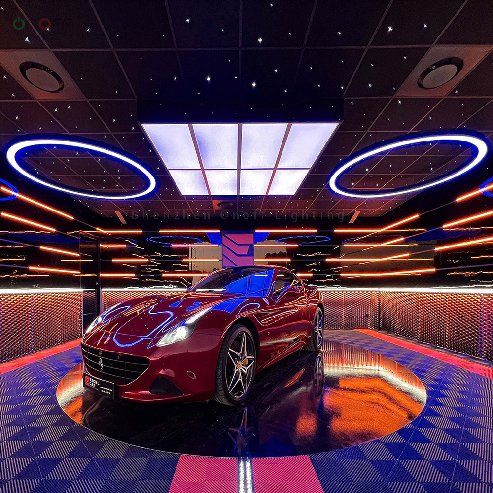 2m RGB led ring light apply to car showroom