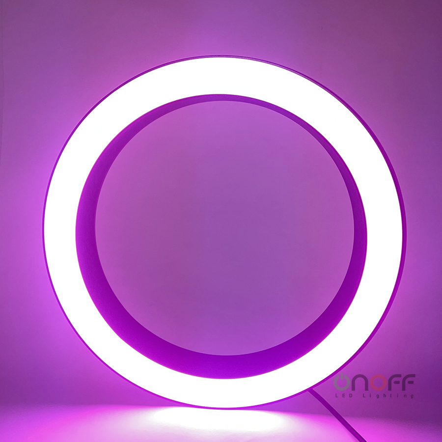 RGB LED circular light pink color