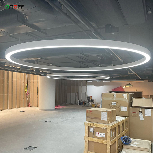 Big diameter hanging ring light for office