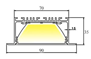 90x35mm profile size